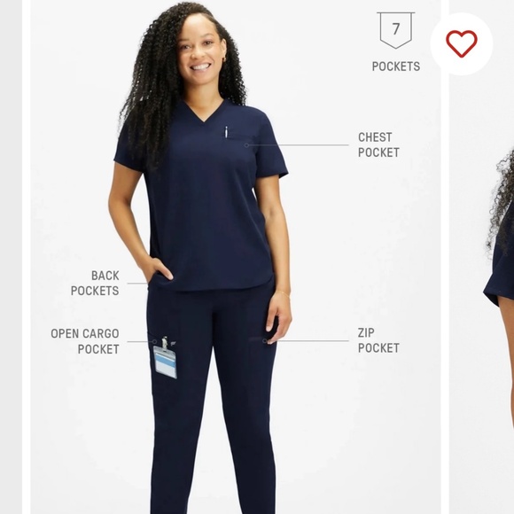 Navy Nurse Fabletics Scrub set - Picture 1 of 4